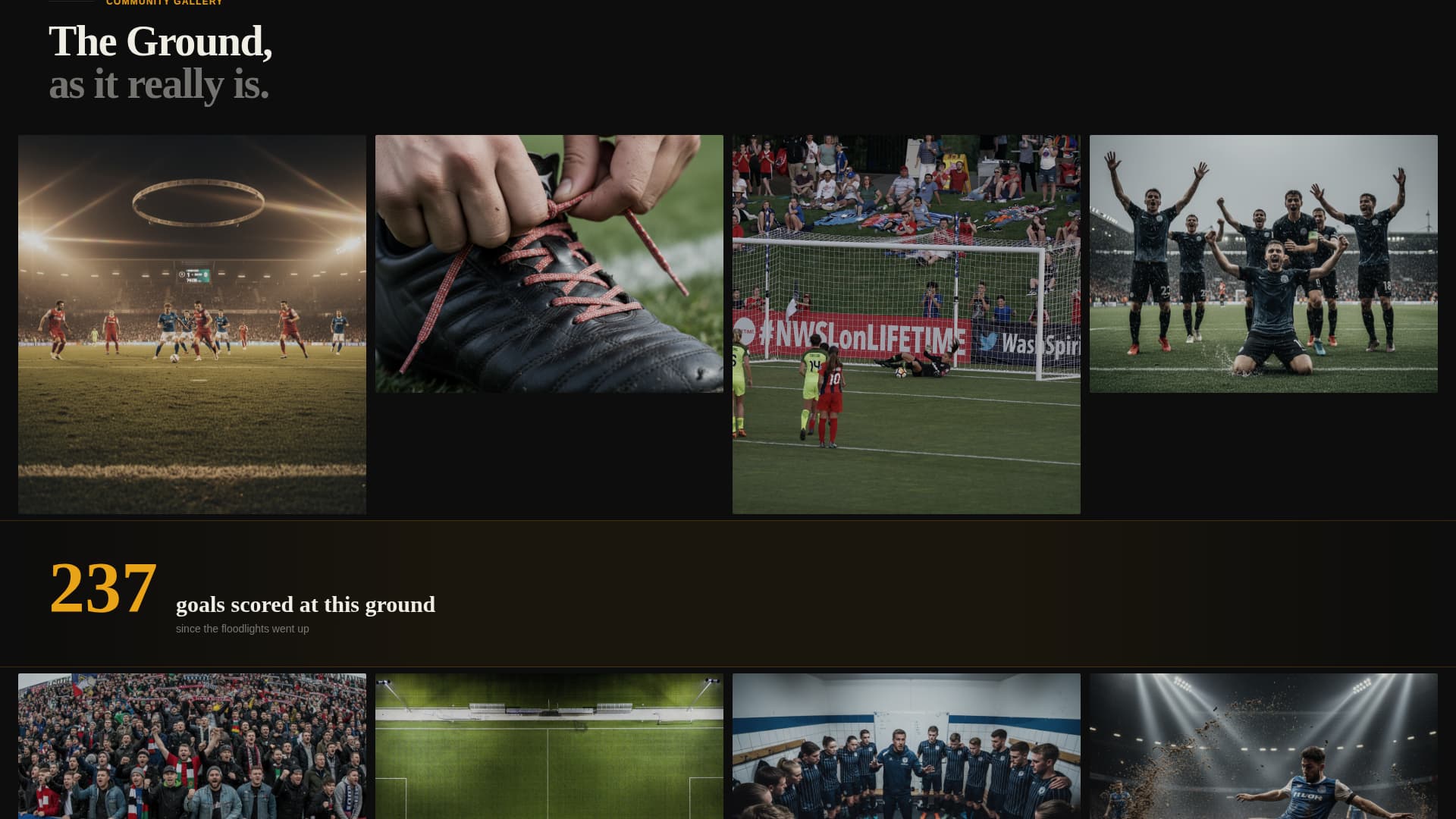 Floodlit - Raw Soccer Club Landing Page Template