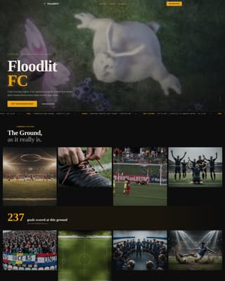 Floodlit - Raw Soccer Club Landing Page Template