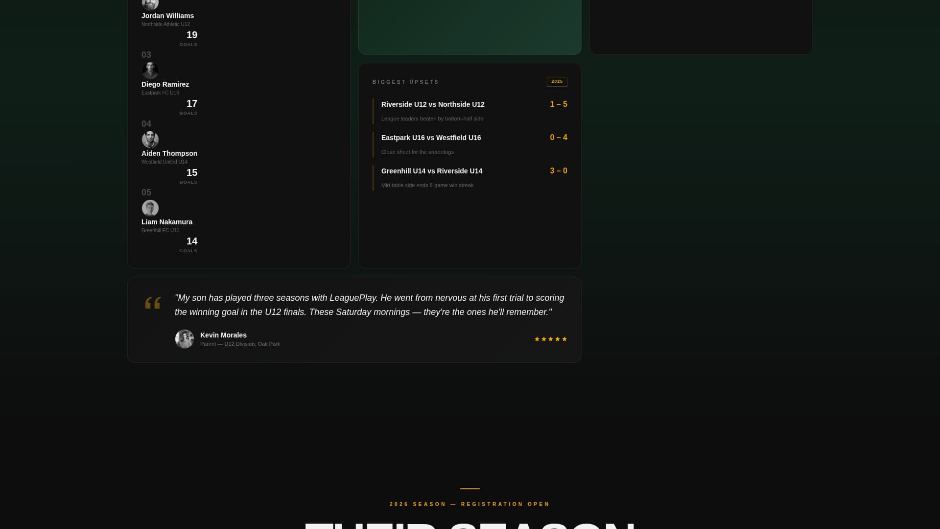 Kickoff - Cinematic Soccer Landing Page Template