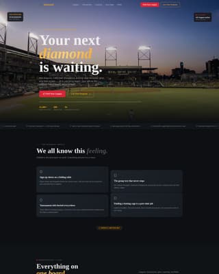 Diamond - Electric Softball Landing Page Template