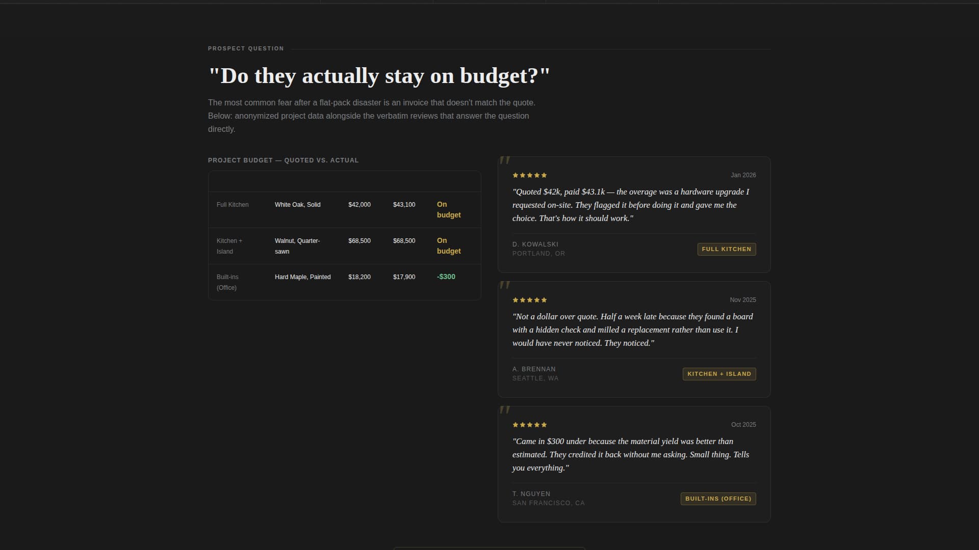 Grain - Verified Cabinetmaker Landing Page Template