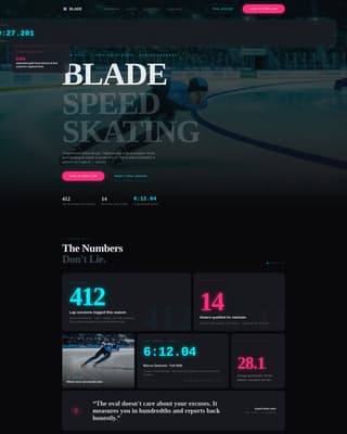 Blade - Electrifying Speedskating Landing Page Template
