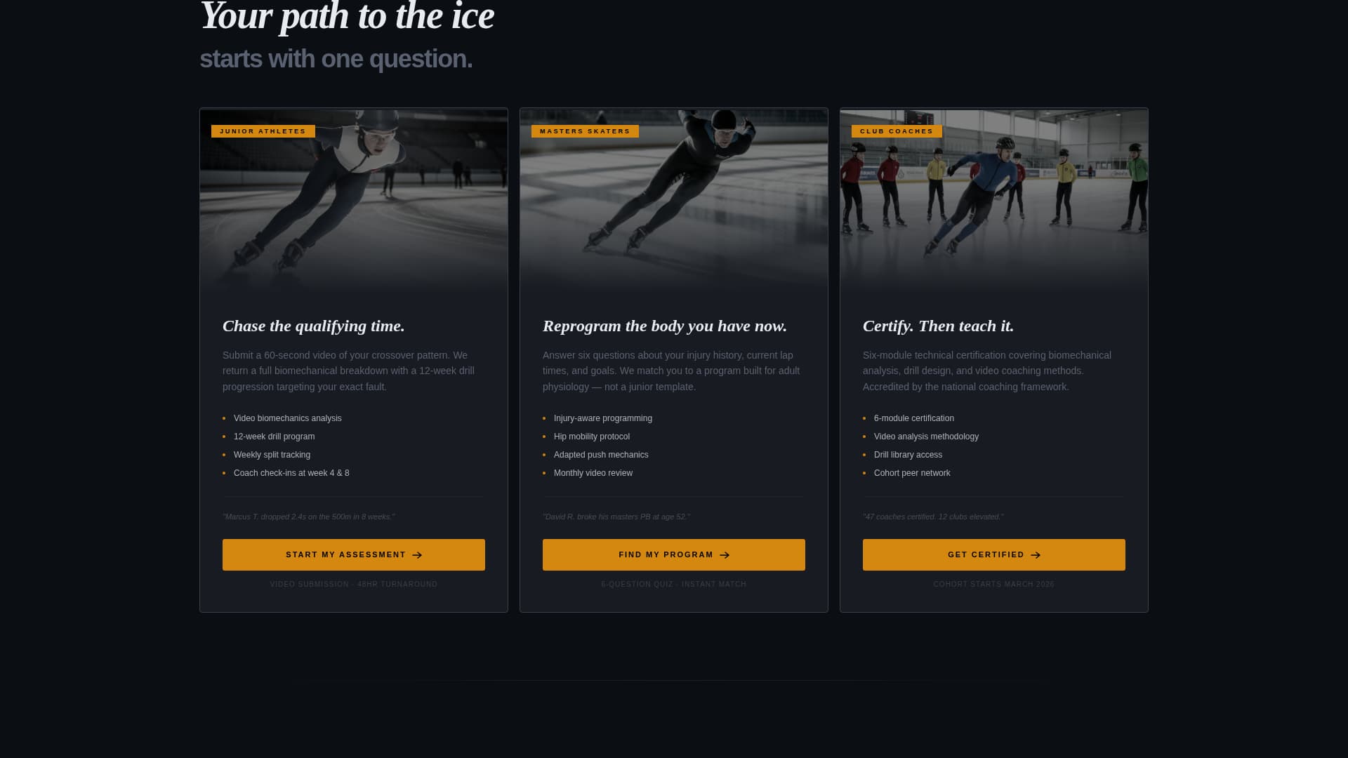 Blade - Highperformance Speedskating Landing Page Template