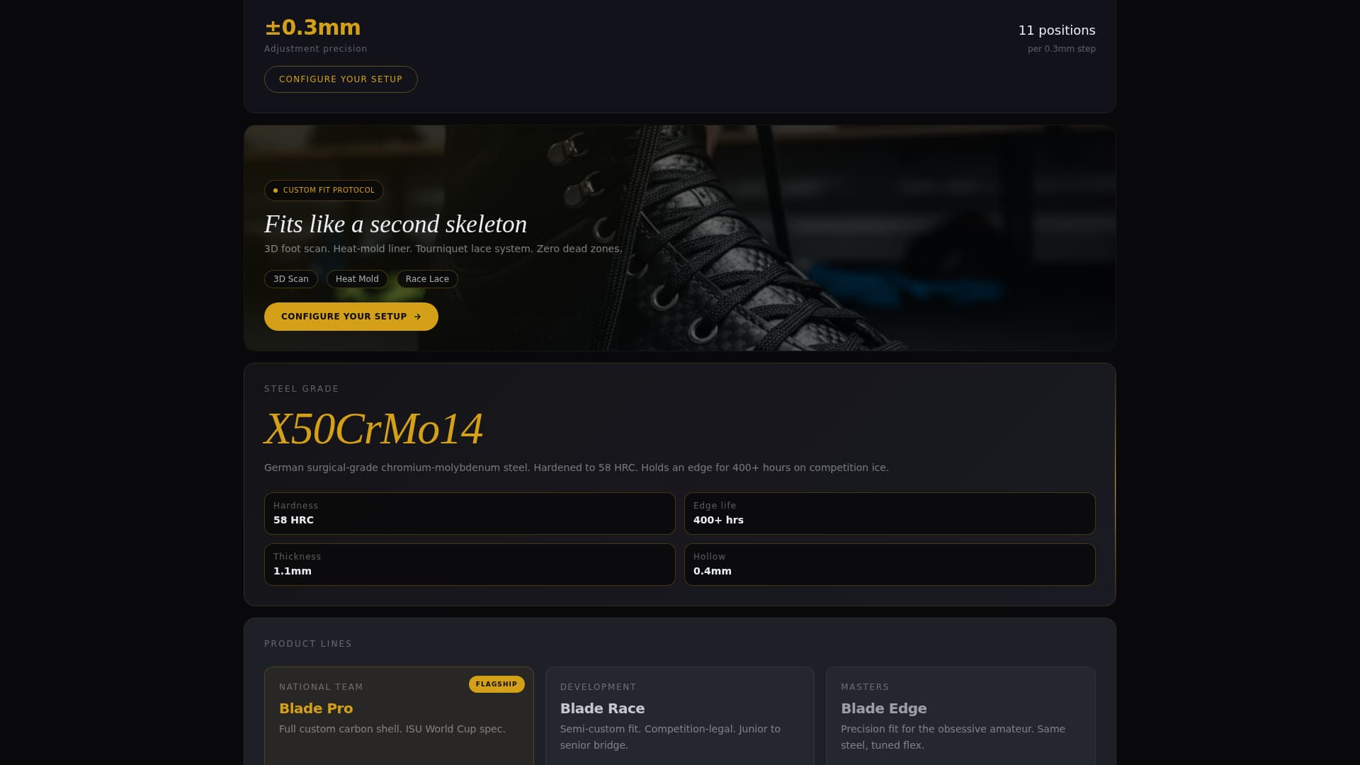 Blade - Cinematic Speedskating Landing Page Template