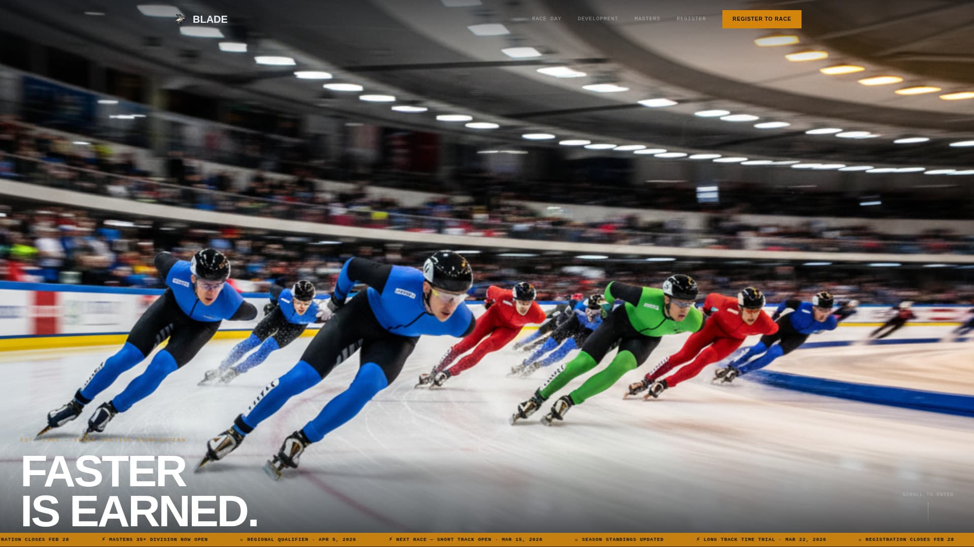 Blade - Elite Speedskating Landing Page Template