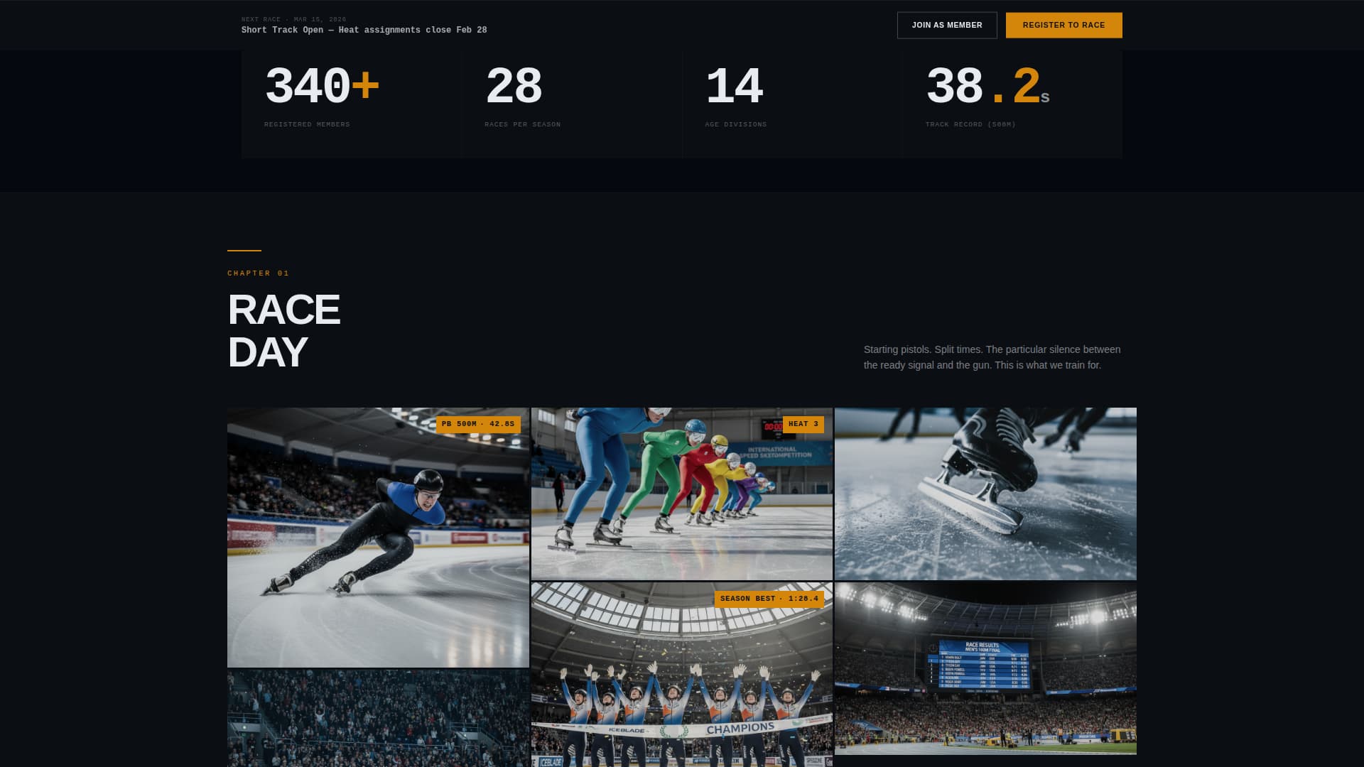 Blade - Elite Speedskating Landing Page Template