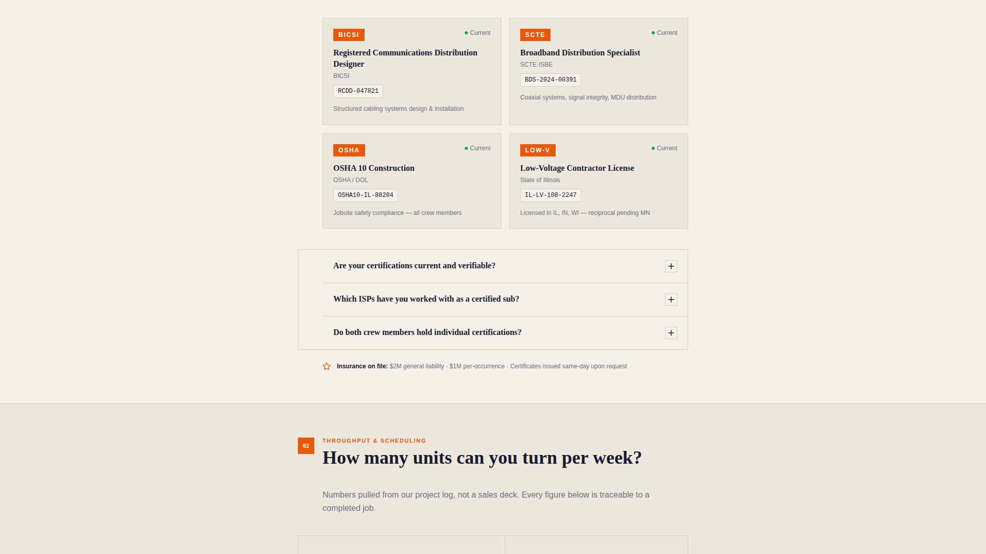 Cable Installer Business FAQ Website Template