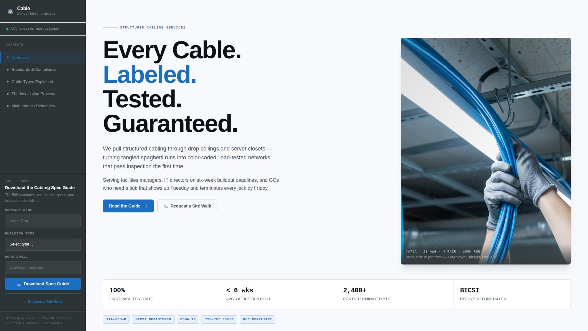 Cable Installer Business Professional Website Template