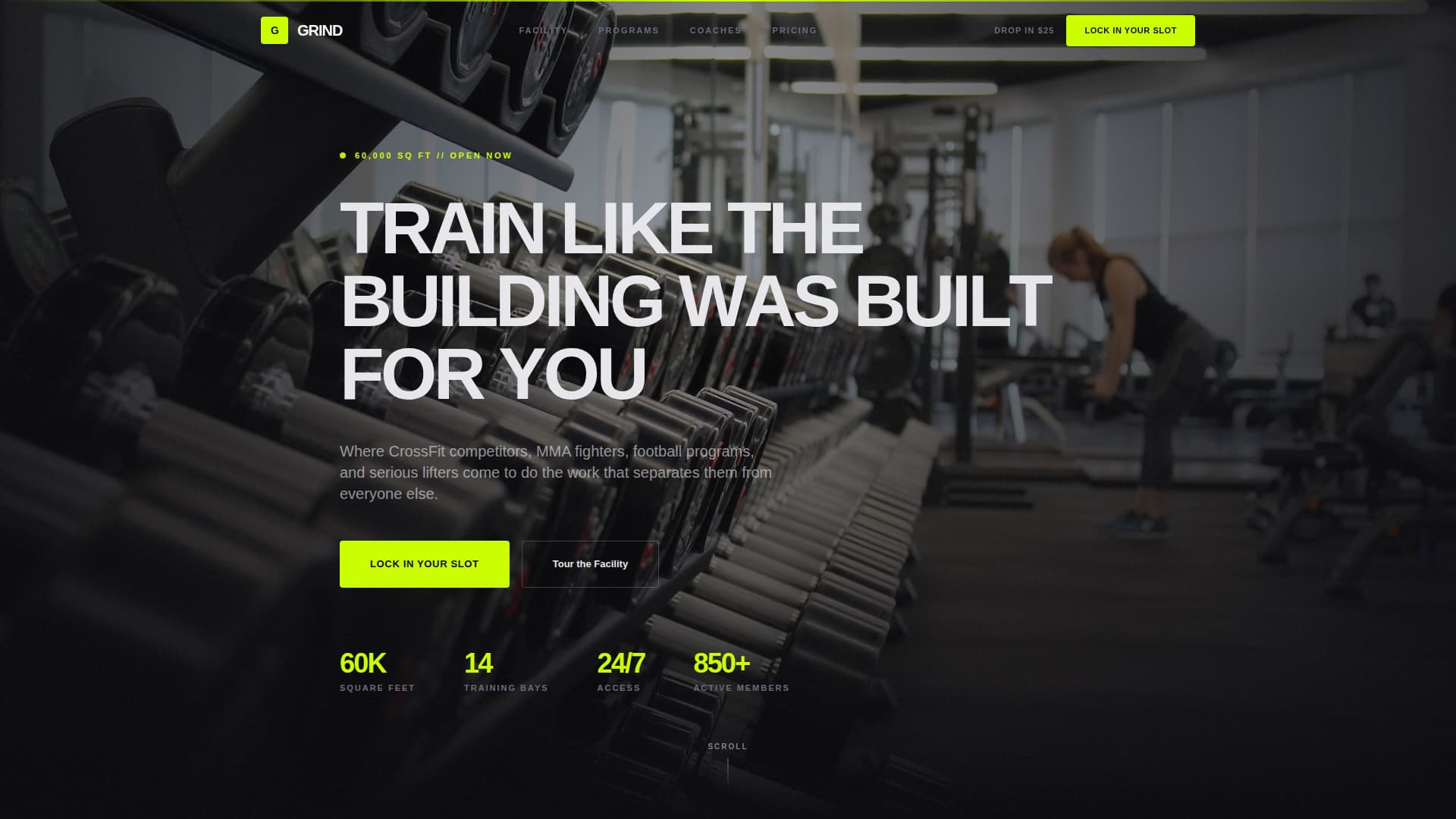 Grind - Immersive Sports Complex Landing Page Template