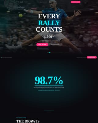 Court - Electric Racquetball Landing Page Template