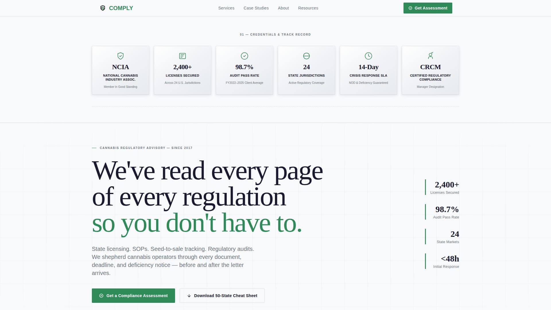 Cannabis Consulting Reviews Website Template