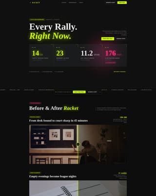 Racket - Electrifying Squash Landing Page Template