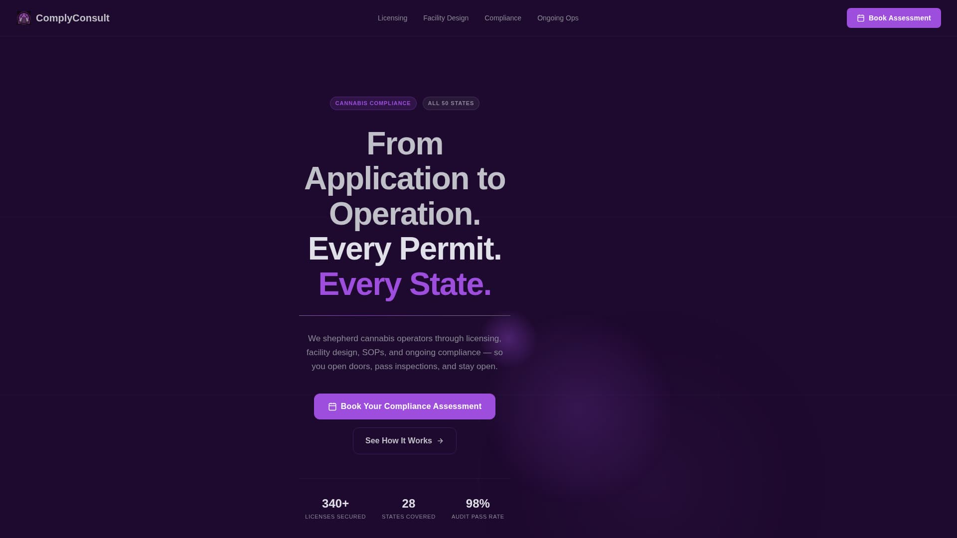 Cannabis Consulting Booking Website Template