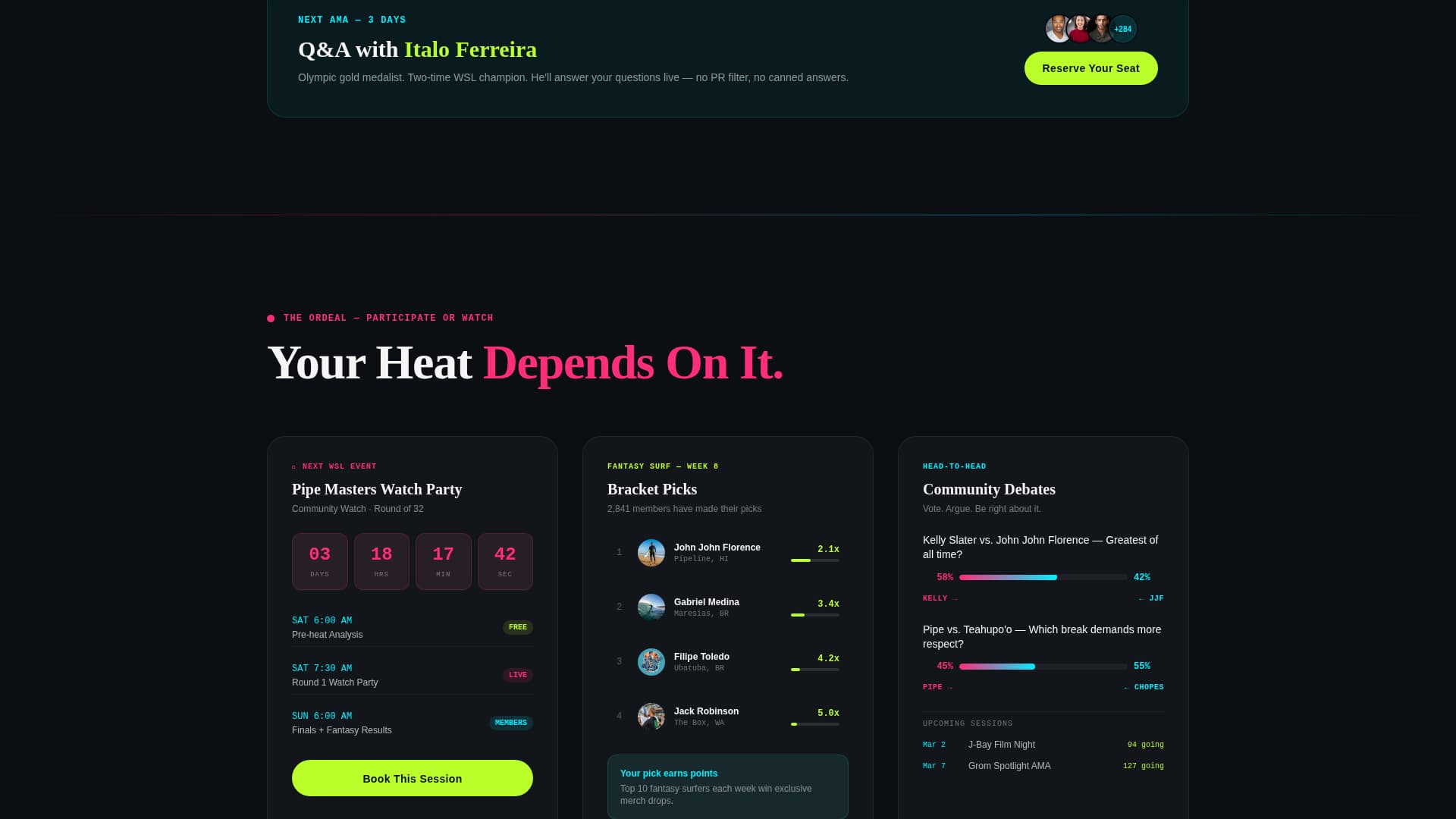 Swell - Electric Surfing Landing Page Template