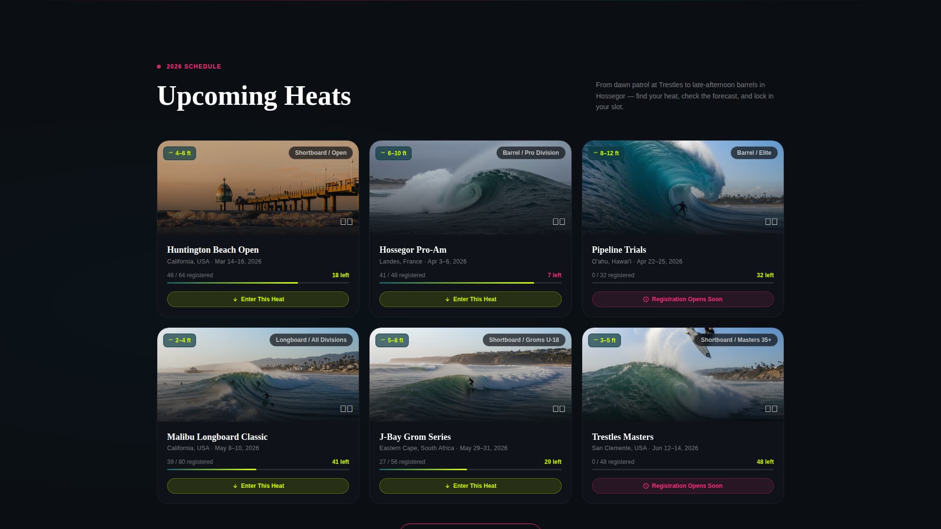 Tide — Dynamic Surfing Landing Page Template