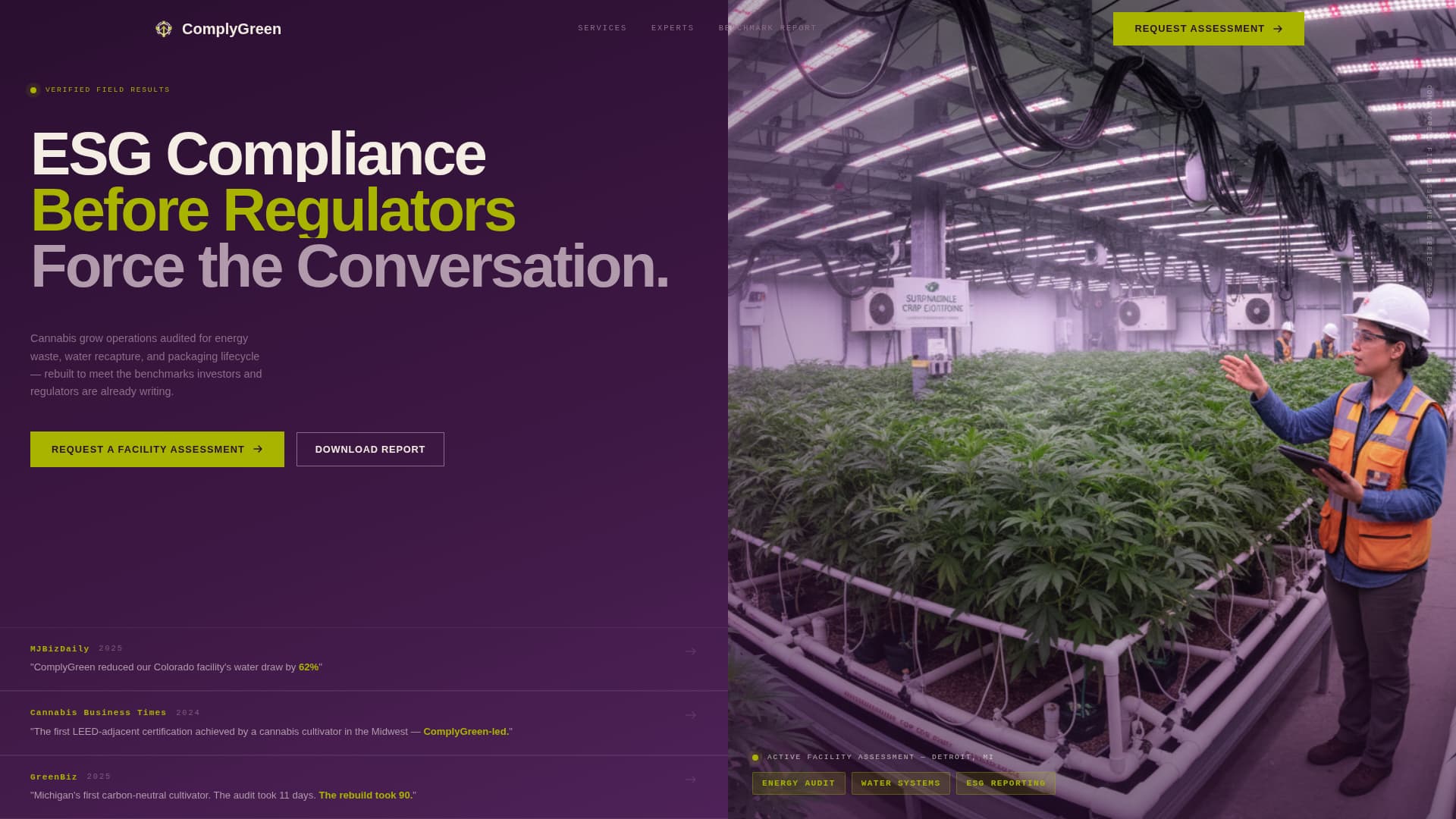Cannabis Consulting Portfolio Website Template