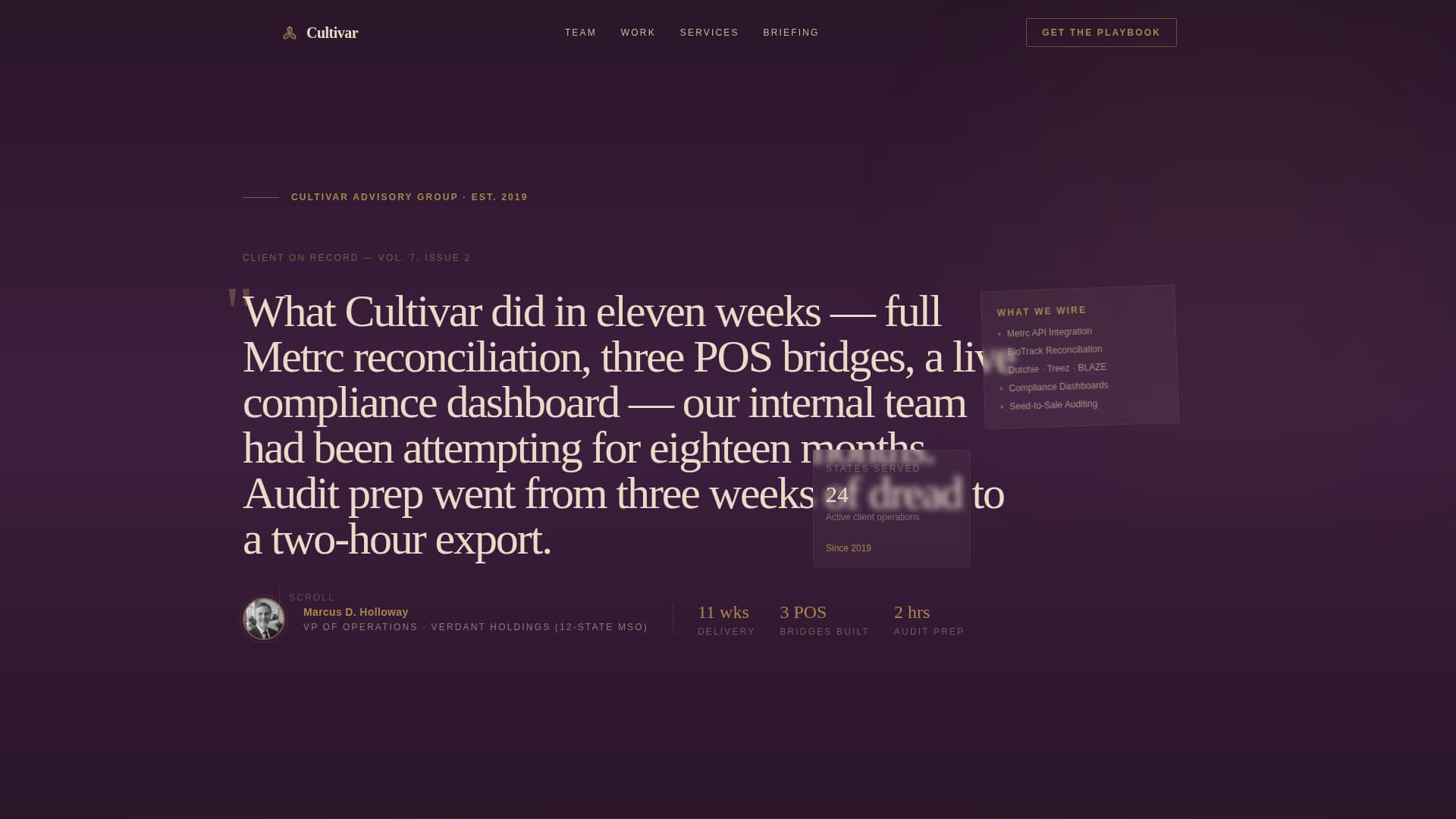 Cannabis Consulting Reviews Website Template