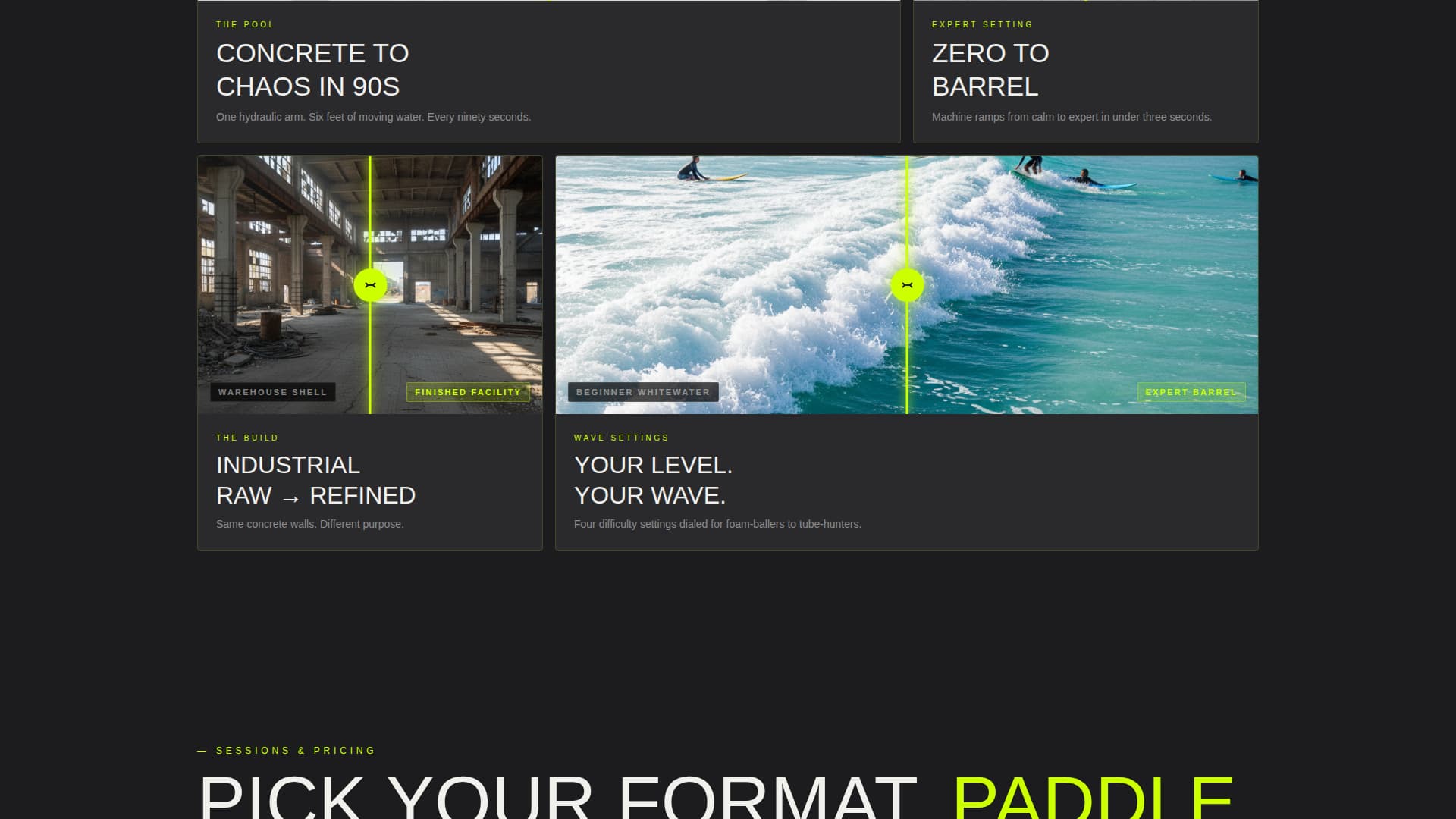 Swell - Industrial Surfing Landing Page Template