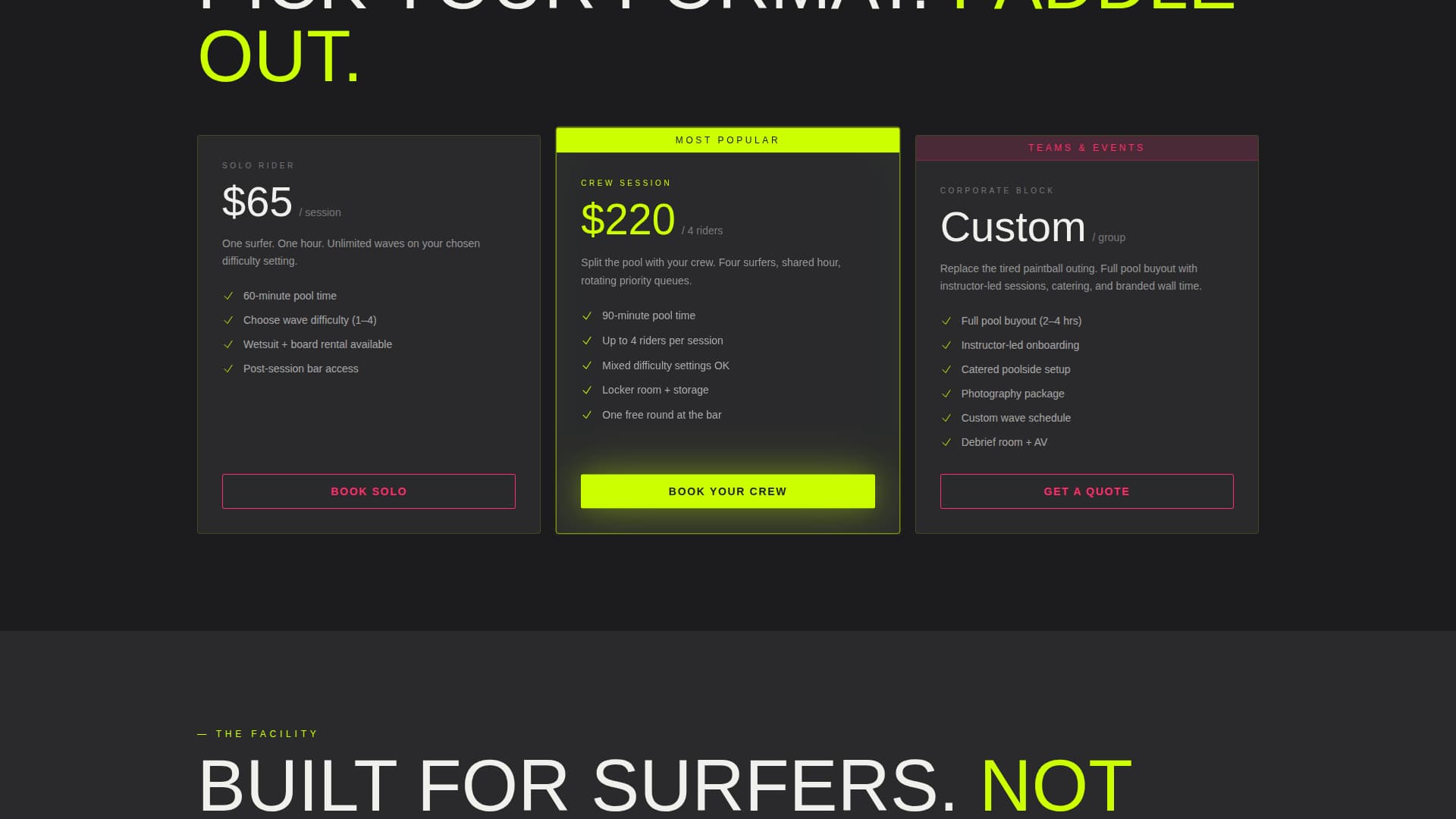 Swell - Industrial Surfing Landing Page Template