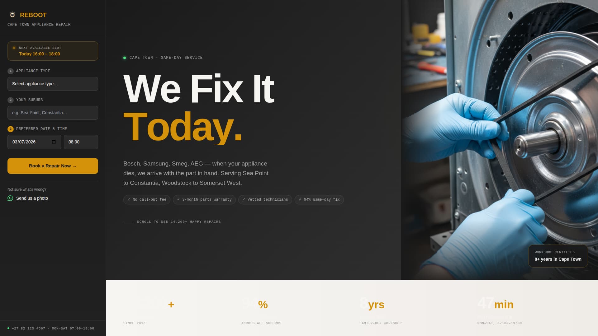 Reboot - Trusted Appliancerepair Landing Page Template