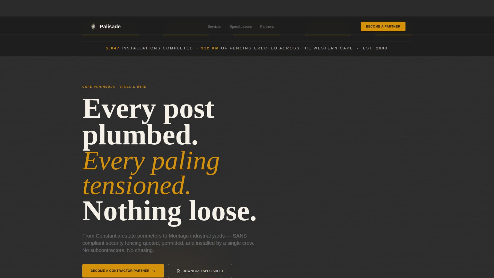 Palisade - Industrial Fencing Landing Page Template