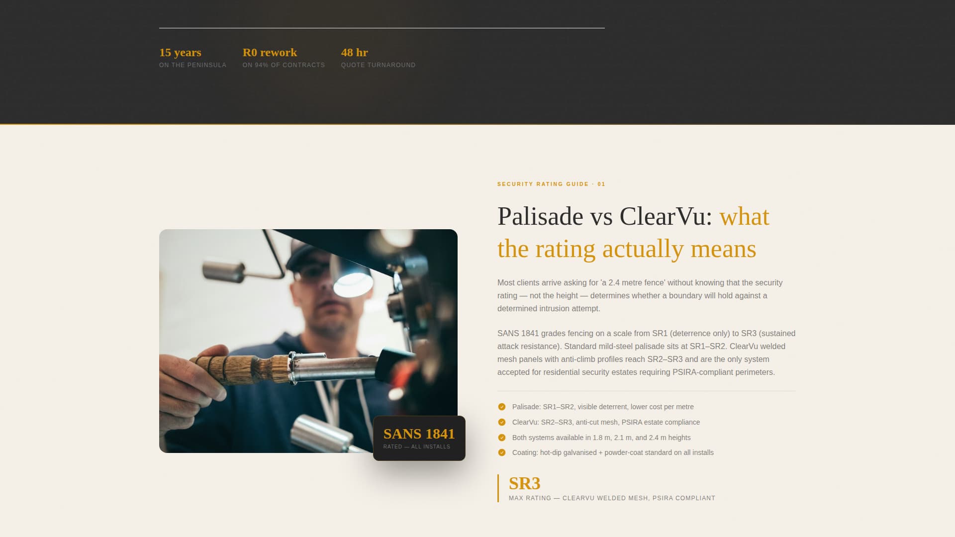 Palisade - Industrial Fencing Landing Page Template