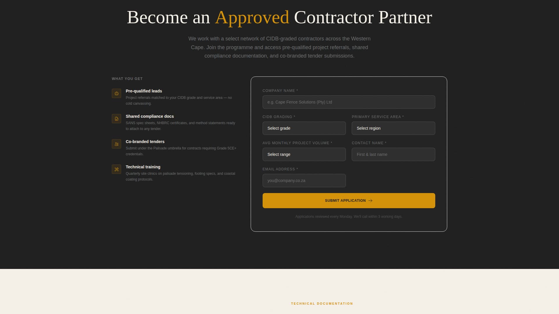 Palisade - Industrial Fencing Landing Page Template