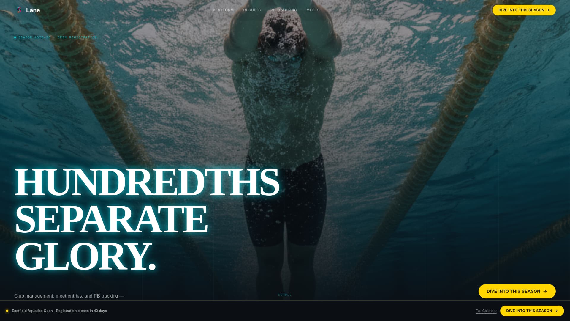 Lane - Electric Swimming Landing Page Template