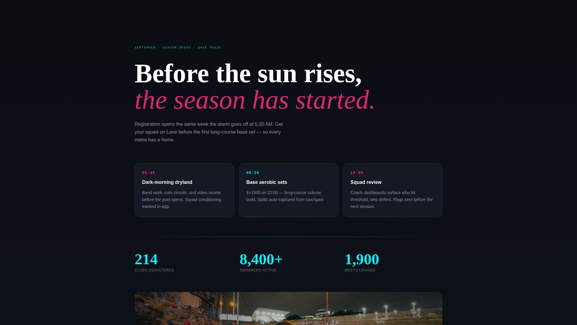 Lane - Electric Swimming Landing Page Template
