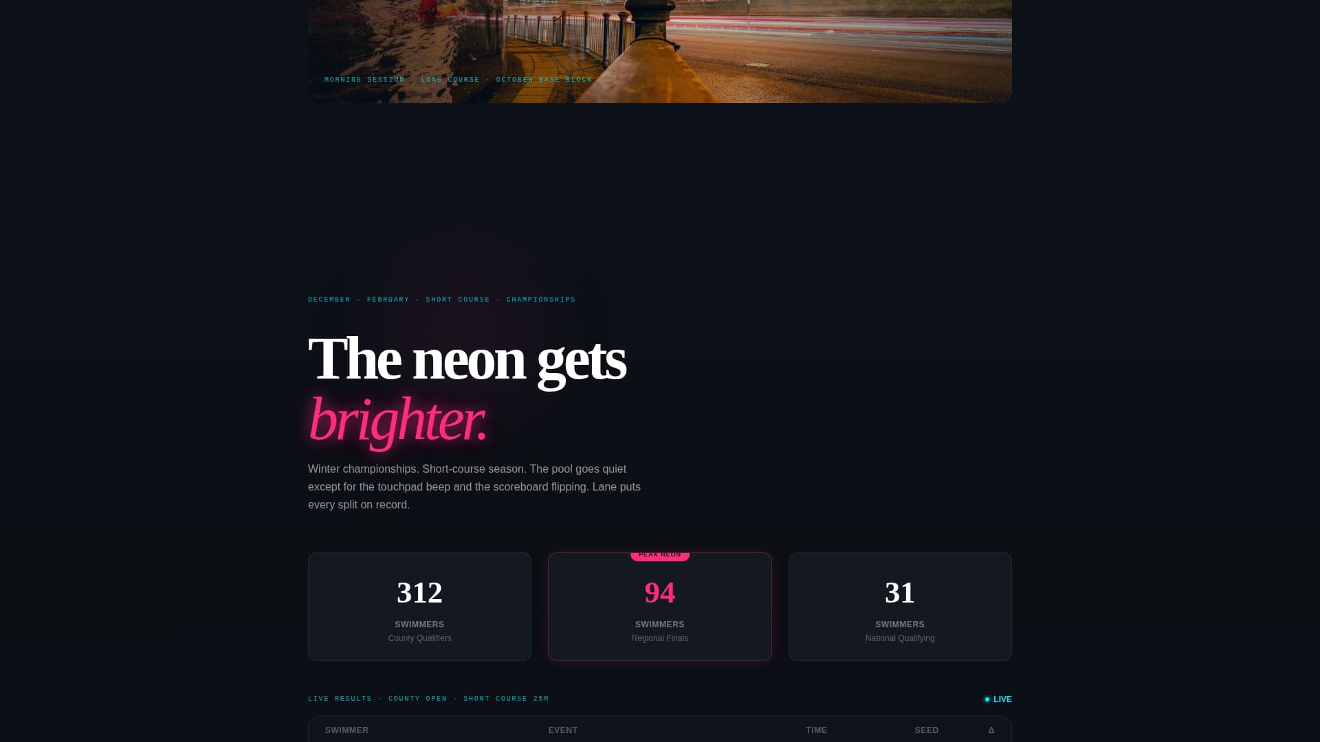 Lane - Electric Swimming Landing Page Template