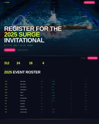 Surge - Dynamic Swimming Landing Page Template