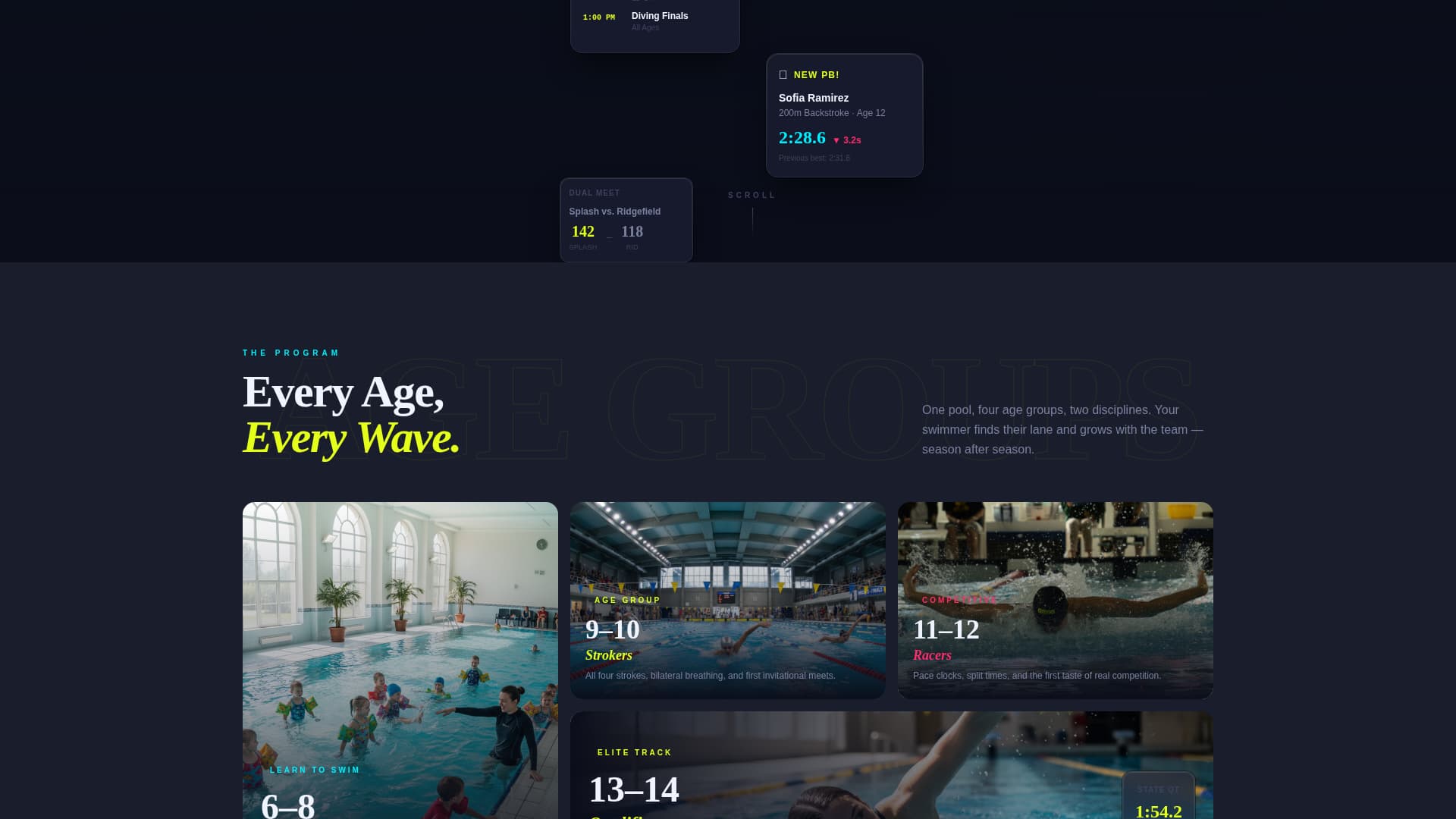 Splash - Electric Swimming Landing Page Template
