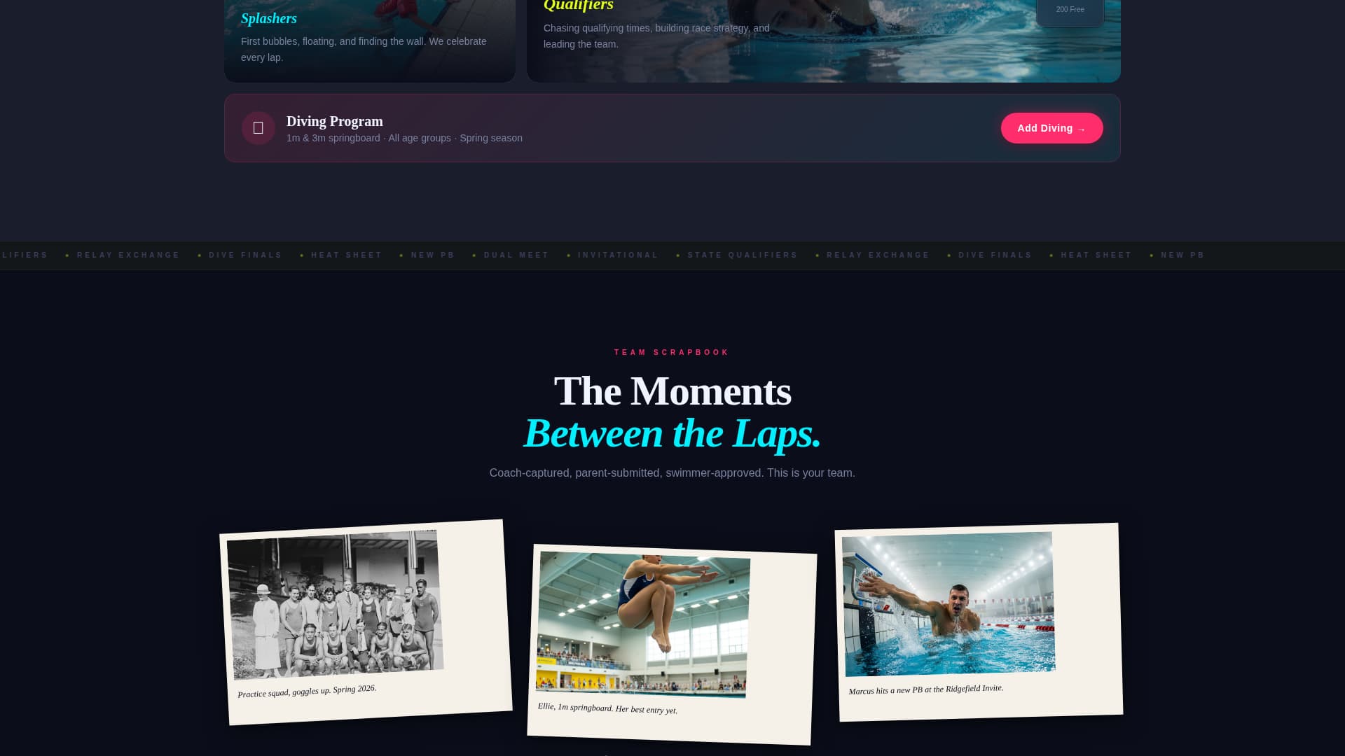 Splash - Electric Swimming Landing Page Template
