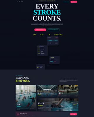 Splash - Electric Swimming Landing Page Template