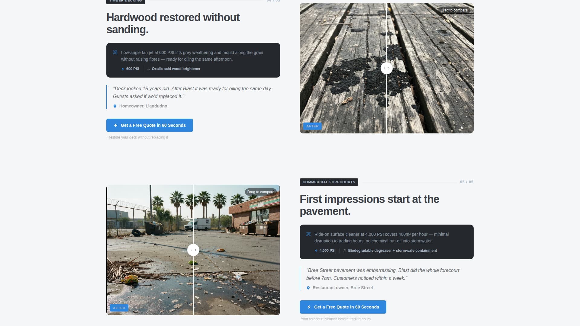 Blast - Professional Pressurewashing Landing Page Template