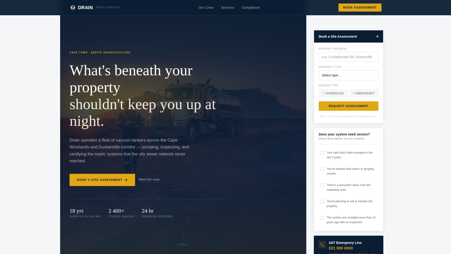 Drain - Authoritative Septic Landing Page Template
