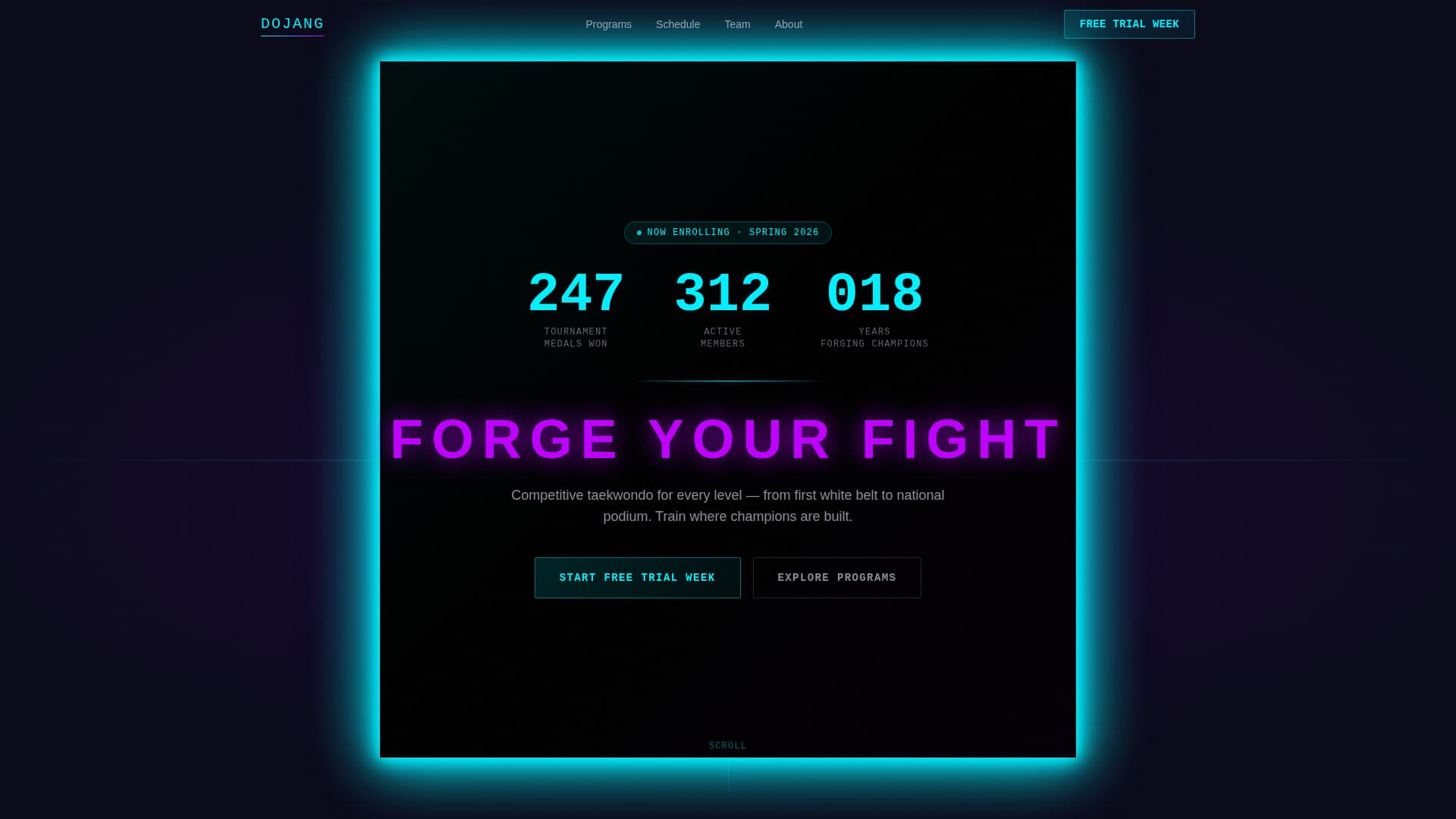 Dojang - Elite Taekwondo Landing Page Template
