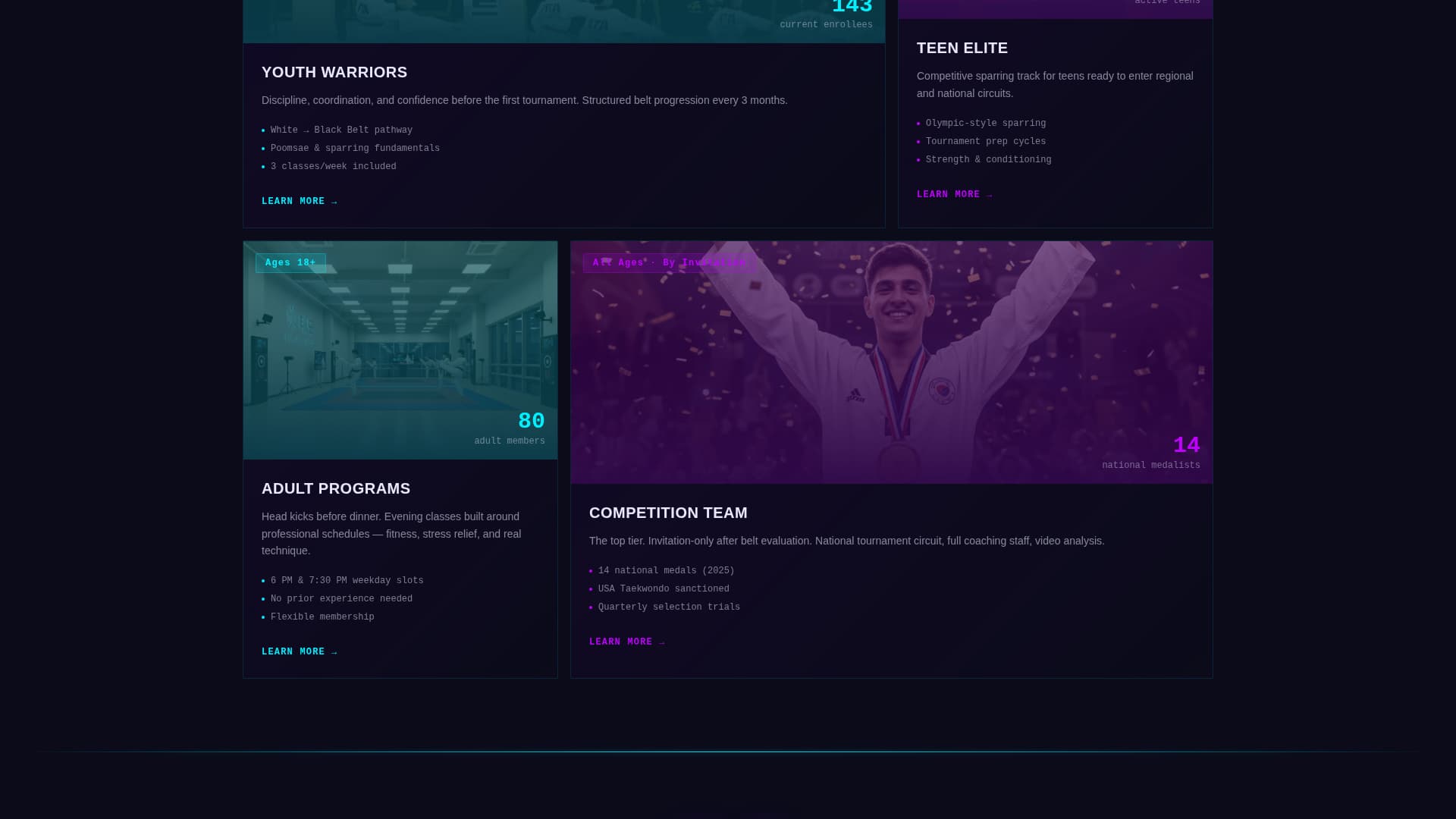Dojang - Elite Taekwondo Landing Page Template
