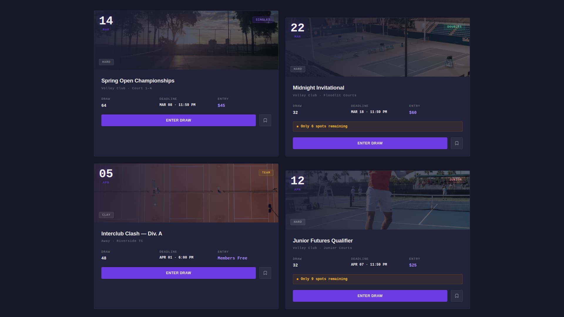 Volley - Electric Tennis Landing Page Template