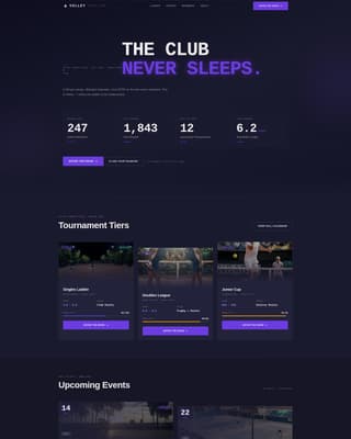 Volley - Electric Tennis Landing Page Template