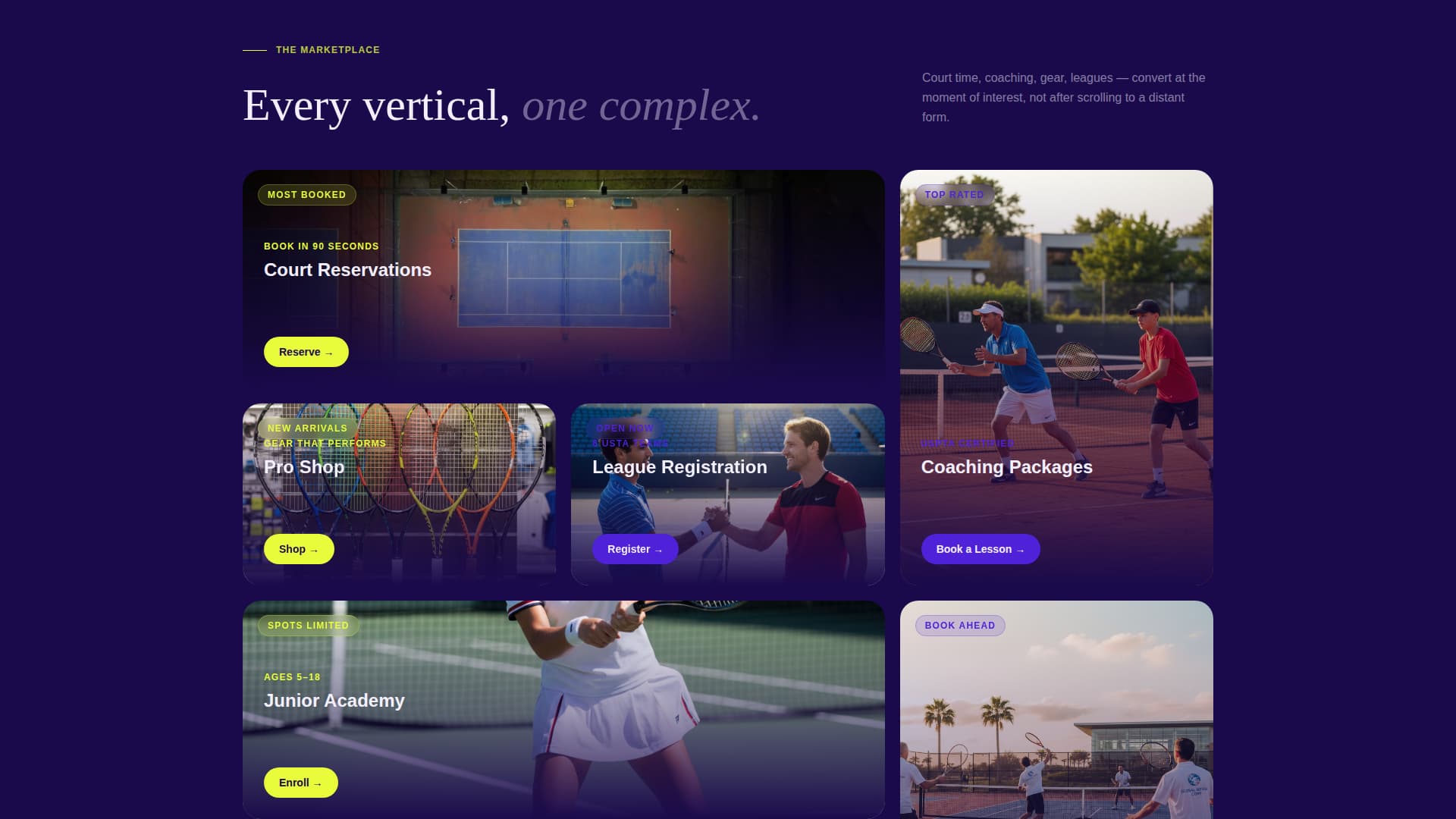 Volley - Competitive Tennisclub Landing Page Template