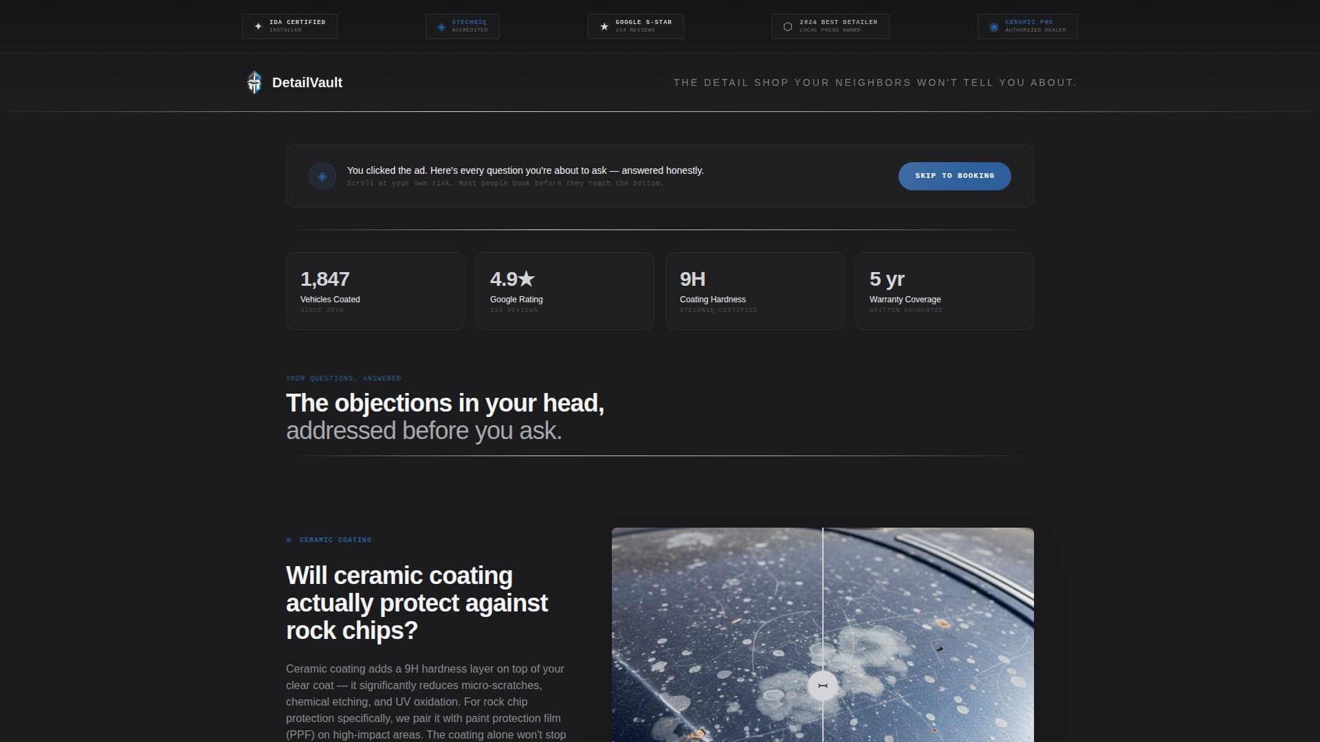 Car Detailing Marketing Booking Website Template