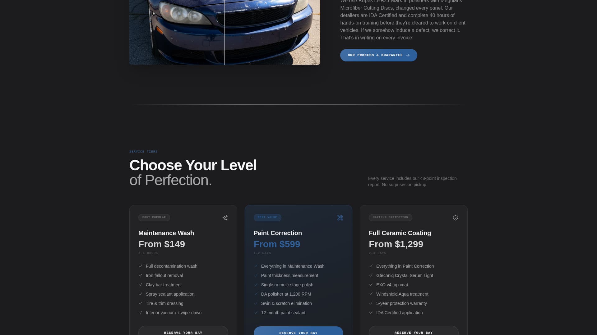 Car Detailing Marketing Booking Website Template