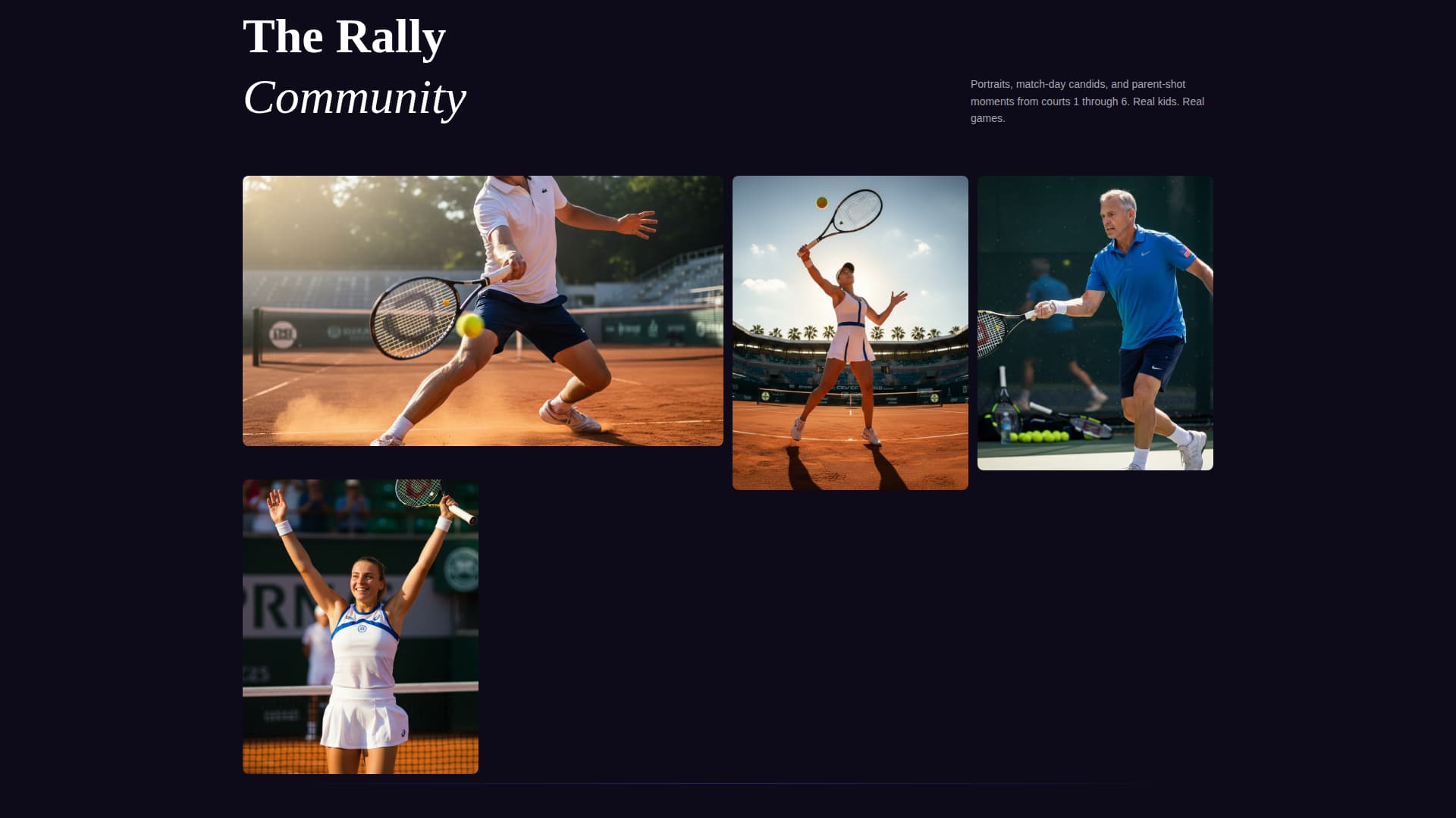 Rally - Electric Tennis Landing Page Template
