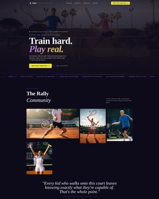 Rally - Electric Tennis Landing Page Template