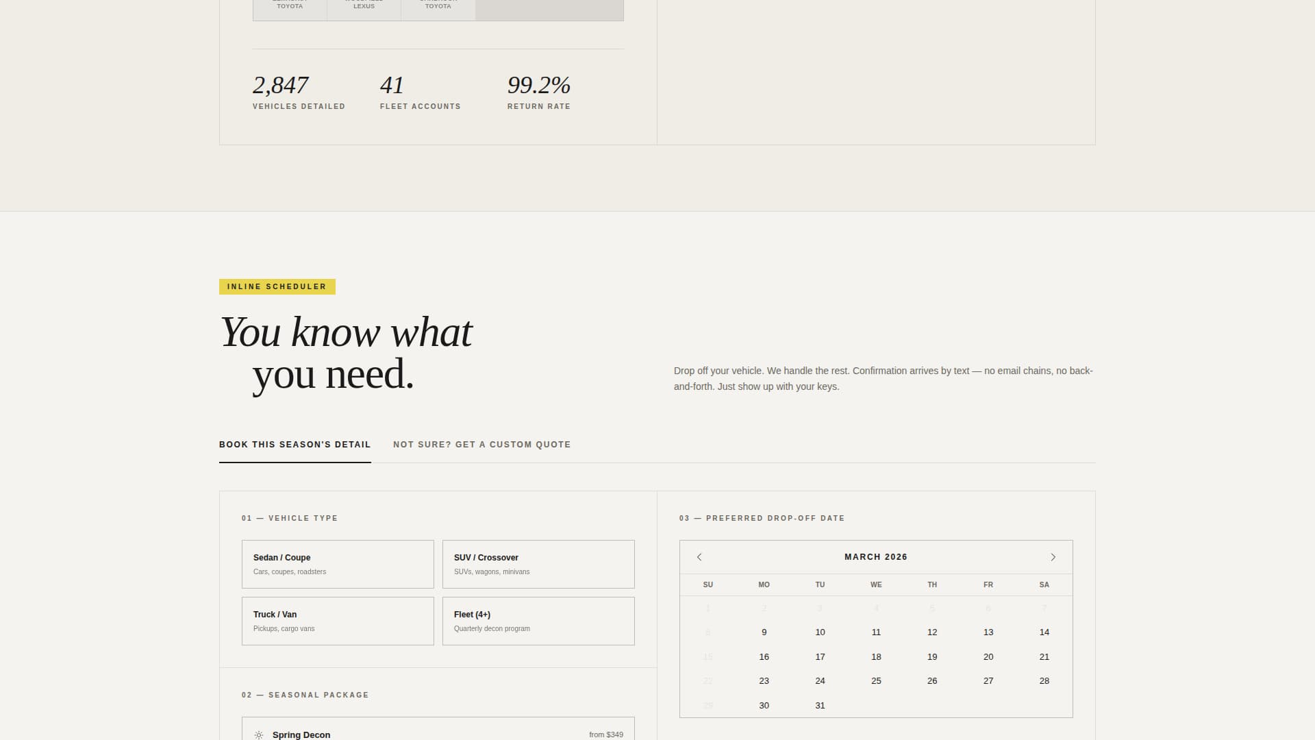 Car Detailing Marketing Specialist Booking Website Template