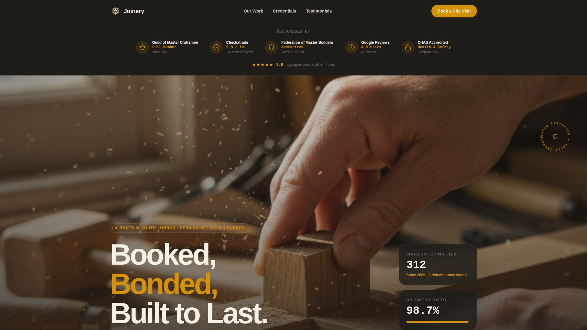 Carpenter Booking Website Template