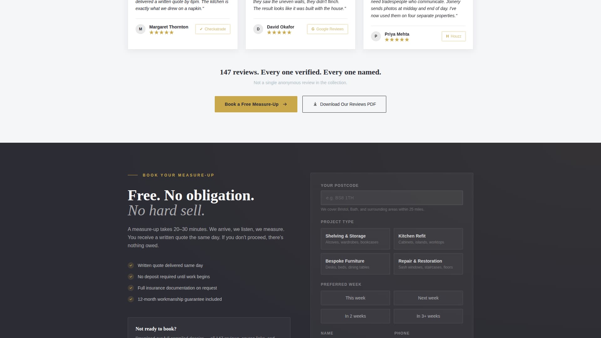 Joinery - Trusted Carpenter Landing Page Template
