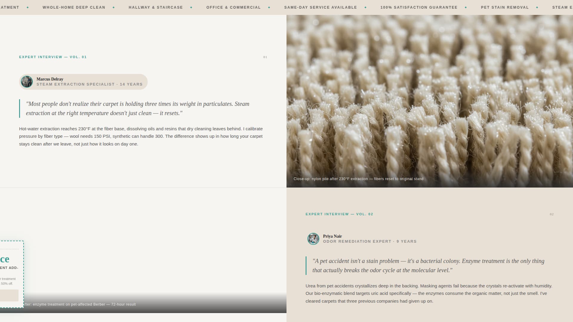 Carpet Cleaner Marketing Booking Website Template