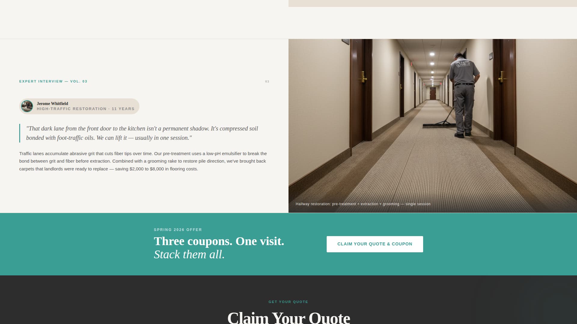 Carpet Cleaner Marketing Booking Website Template